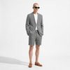 Tiavllya Tiavllya Leisure 2 Piece Men's Suit Flat Linen Notch Lapel Tuxedos (Blazer+Shorts)