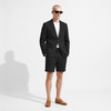 Tiavllya Tiavllya Leisure 2 Piece Men's Suit Flat Linen Notch Lapel Tuxedos (Blazer+Shorts)