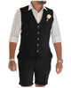 Tiavllya Tiavllya Leisure 2 Piece Men's Suit Flat Linen Notch Lapel Tuxedos (Vest+Shorts)