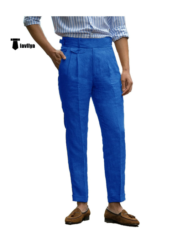Tiavllya Tiavllya Leisure Men's Suit Pants Cotton Linen Trousers For Wedding