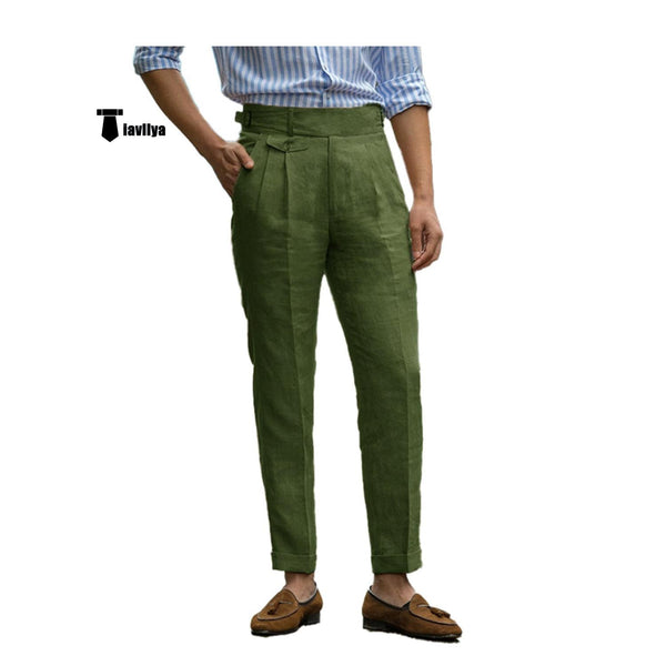 Tiavllya Tiavllya Leisure Men's Suit Pants Cotton Linen Trousers For Wedding