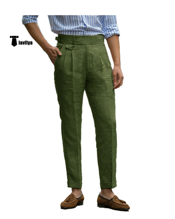 Tiavllya Tiavllya Leisure Men's Suit Pants Cotton Linen Trousers For Wedding