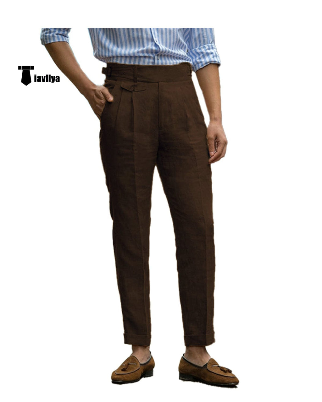 Tiavllya Tiavllya Leisure Men's Suit Pants Cotton Linen Trousers For Wedding