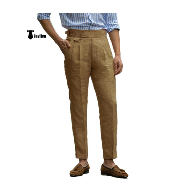 Tiavllya Tiavllya Leisure Men's Suit Pants Cotton Linen Trousers For Wedding