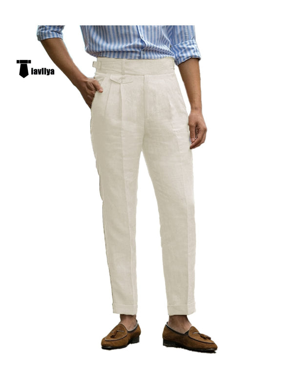 Tiavllya Tiavllya Leisure Men's Suit Pants Cotton Linen Trousers For Wedding
