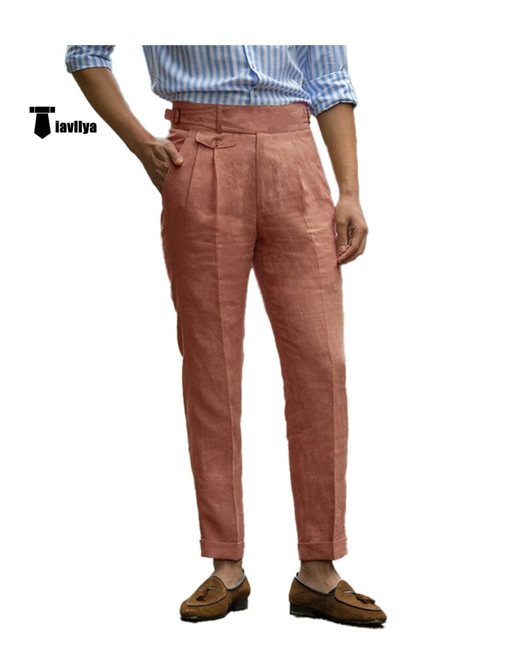 Tiavllya Tiavllya Leisure Men's Suit Pants Cotton Linen Trousers For Wedding