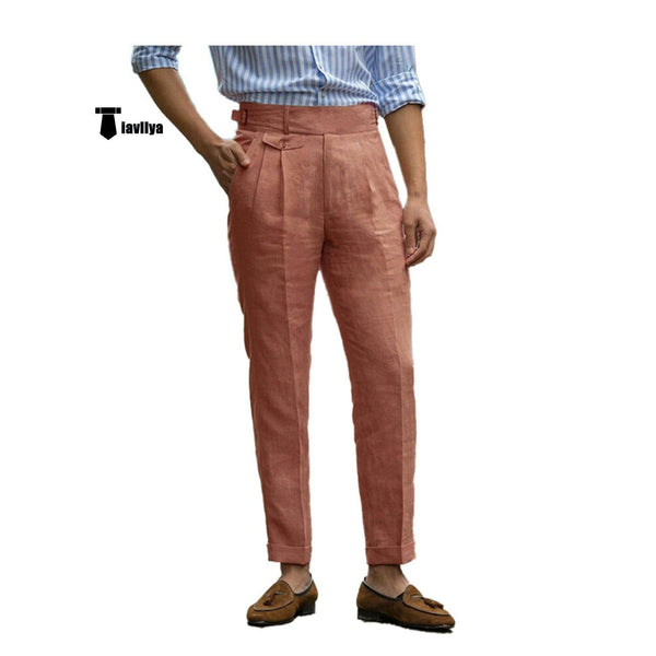 Tiavllya Tiavllya Leisure Men's Suit Pants Cotton Linen Trousers For Wedding