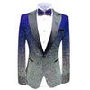 Tiavllya Tiavllya Men Fashion Gradual Change Color Sequins Tuxedos Suit Peak Lapel Blazer