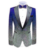 Tiavllya Tiavllya Men Fashion Gradual Change Color Sequins Tuxedos Suit Peak Lapel Blazer