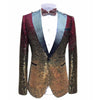 Tiavllya Tiavllya Men Fashion Gradual Change Color Sequins Tuxedos Suit Peak Lapel Blazer