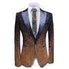 Tiavllya Tiavllya Men Fashion Gradual Change Color Sequins Tuxedos Suit Peak Lapel Blazer