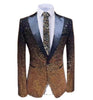 Tiavllya Tiavllya Men Fashion Gradual Change Color Sequins Tuxedos Suit Peak Lapel Blazer