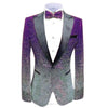 Tiavllya Tiavllya Men Fashion Gradual Change Color Sequins Tuxedos Suit Peak Lapel Blazer