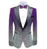 Tiavllya Tiavllya Men Fashion Gradual Change Color Sequins Tuxedos Suit Peak Lapel Blazer