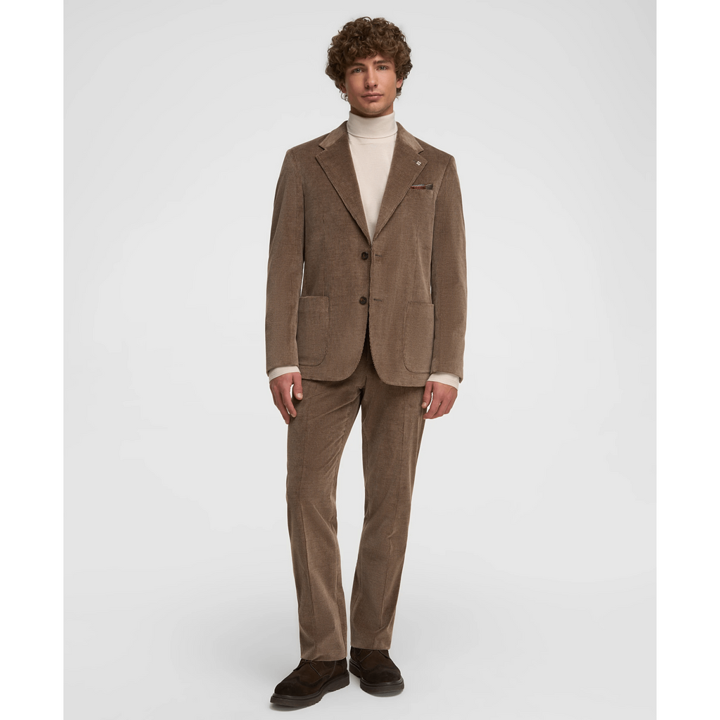 Tiavllya Tiavllya Men's 2 Piece Vintage Corduroy Notch Lapel Jacket Suit Sports Coat Set (Blazer + Pant)