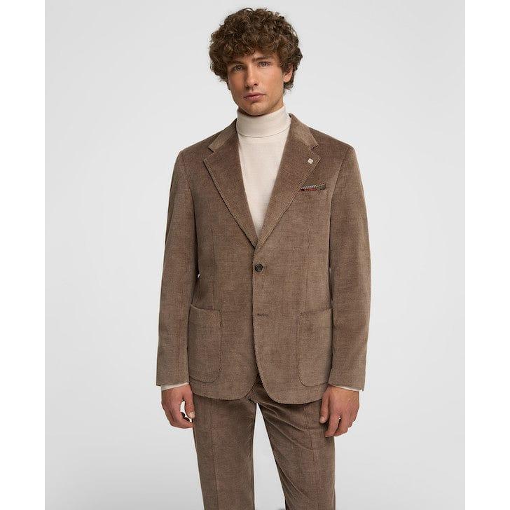 Tiavllya Tiavllya Men's 2 Piece Vintage Corduroy Notch Lapel Jacket Suit Sports Coat Set (Blazer + Pant)