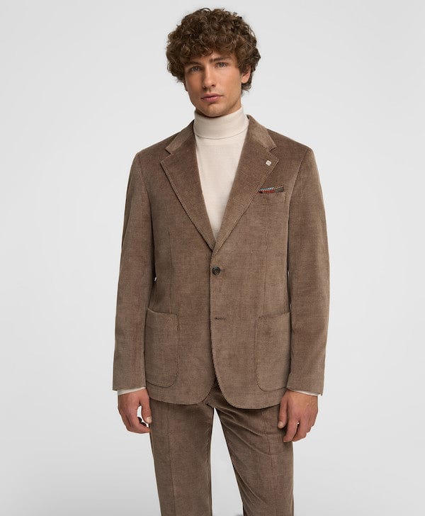 Tiavllya Tiavllya Men's 2 Piece Vintage Corduroy Notch Lapel Jacket Suit Sports Coat Set (Blazer + Pant)