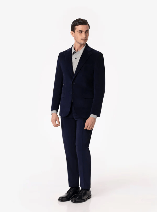 Tiavllya Tiavllya Men's 2 Piece Vintage Corduroy Notch Lapel Jacket Suit Sports Coat Set (Blazer + Pant)