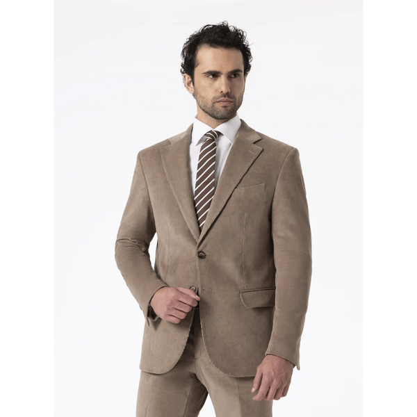 Tiavllya Tiavllya Men's 2 Piece Vintage Corduroy Notch Lapel Jacket Suit Sports Coat Set (Blazer + Pant)