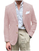 Tiavllya Tiavllya Men's 2 Pieces Mens Blazer Peak Lapel Linen For Wedding