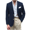 Tiavllya Tiavllya Men's 2 Pieces Mens Blazer Peak Lapel Linen For Wedding