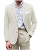 Tiavllya Tiavllya Men's 2 Pieces Mens Blazer Peak Lapel Linen For Wedding