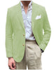 Tiavllya Tiavllya Men's 2 Pieces Mens Blazer Peak Lapel Linen For Wedding