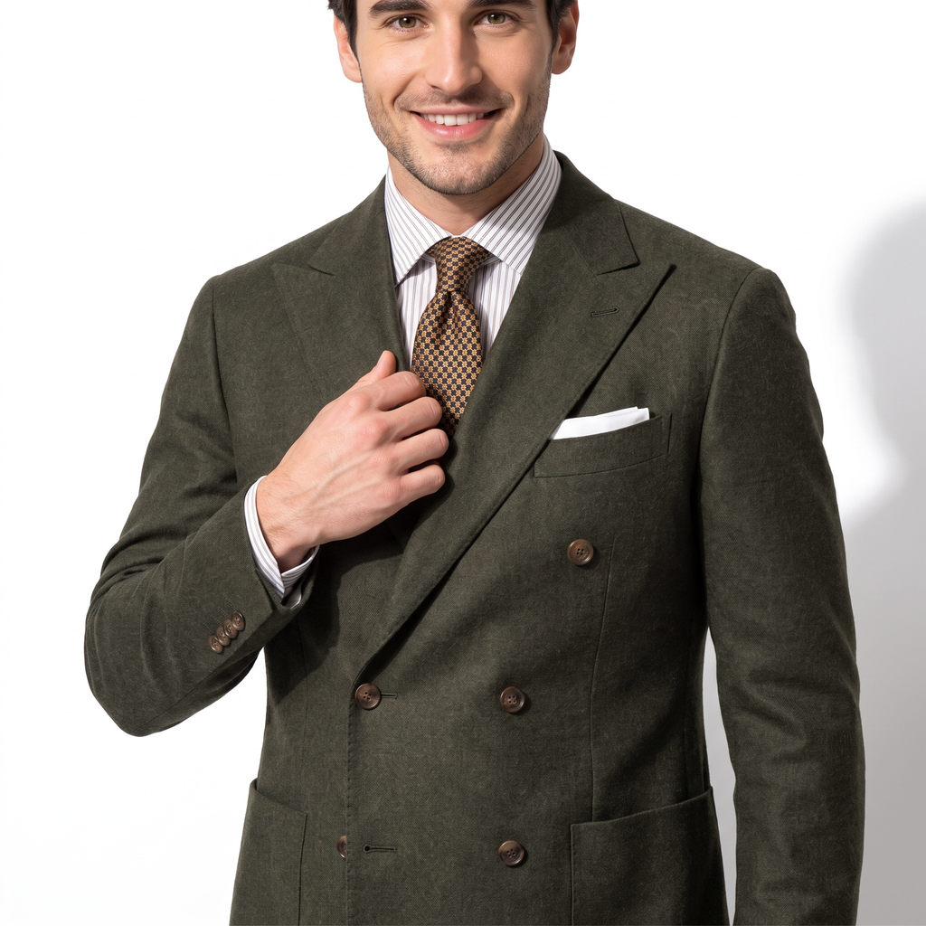 Tiavllya Tiavllya Men's Casual 2 Pieces Mens Suit Classic Tweed Peak Lapel Tuxedos (Blazer+Pants)