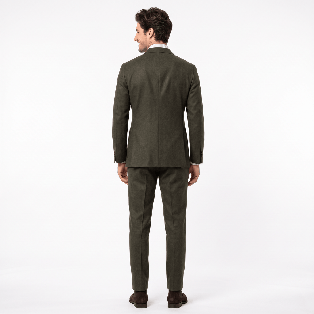 Tiavllya Tiavllya Men's Casual 2 Pieces Mens Suit Classic Tweed Peak Lapel Tuxedos (Blazer+Pants)