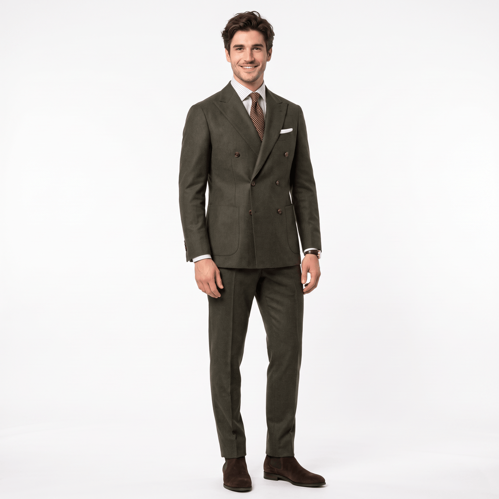 Tiavllya Tiavllya Men's Casual 2 Pieces Mens Suit Classic Tweed Peak Lapel Tuxedos (Blazer+Pants)