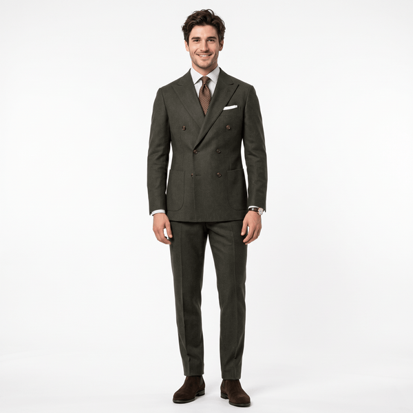 Tiavllya Tiavllya Men's Casual 2 Pieces Mens Suit Classic Tweed Peak Lapel Tuxedos (Blazer+Pants)