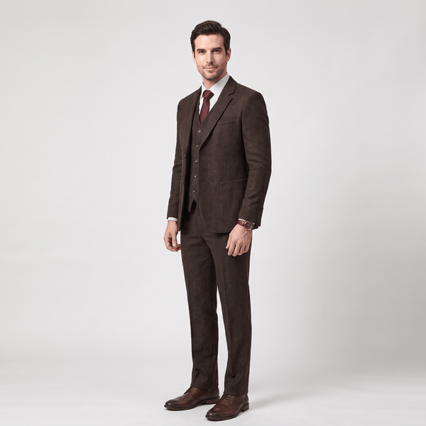 Tiavllya Tiavllya Men's Casual 3 Pieces Men’s Suit Classic Tweed Notch Lapel Tuxedos (Blazer+vest+Pants)