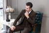Tiavllya Tiavllya Men's Casual 3 Pieces Mens Suit Classic Tweed Notch Lapel Tuxedos (Blazer+vest+Pants)