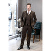Tiavllya Tiavllya Men's Casual 3 Pieces Mens Suit Classic Tweed Notch Lapel Tuxedos (Blazer+vest+Pants)