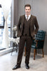 Tiavllya Tiavllya Men's Casual 3 Pieces Mens Suit Classic Tweed Notch Lapel Tuxedos (Blazer+vest+Pants)