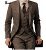 Tiavllya Tiavllya Men's Casual 3 Pieces Mens Suit Classic Tweed Notch Lapel Tuxedos (Blazer+vest+Pants)