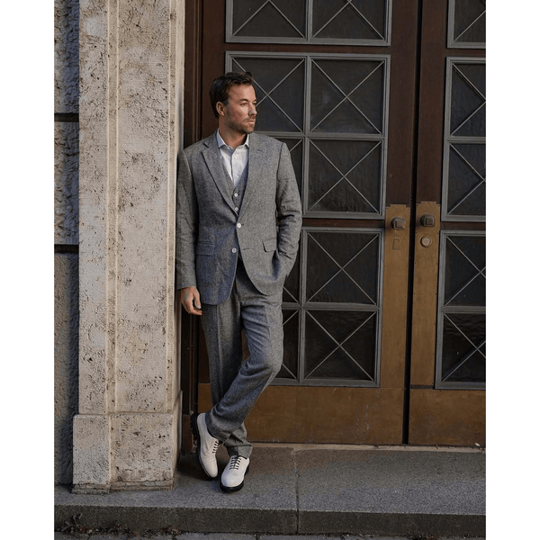 Tiavllya Tiavllya Men's Casual 3 Pieces Mens Suit Classic Tweed Notch Lapel Tuxedos (Blazer+vest+Pants)