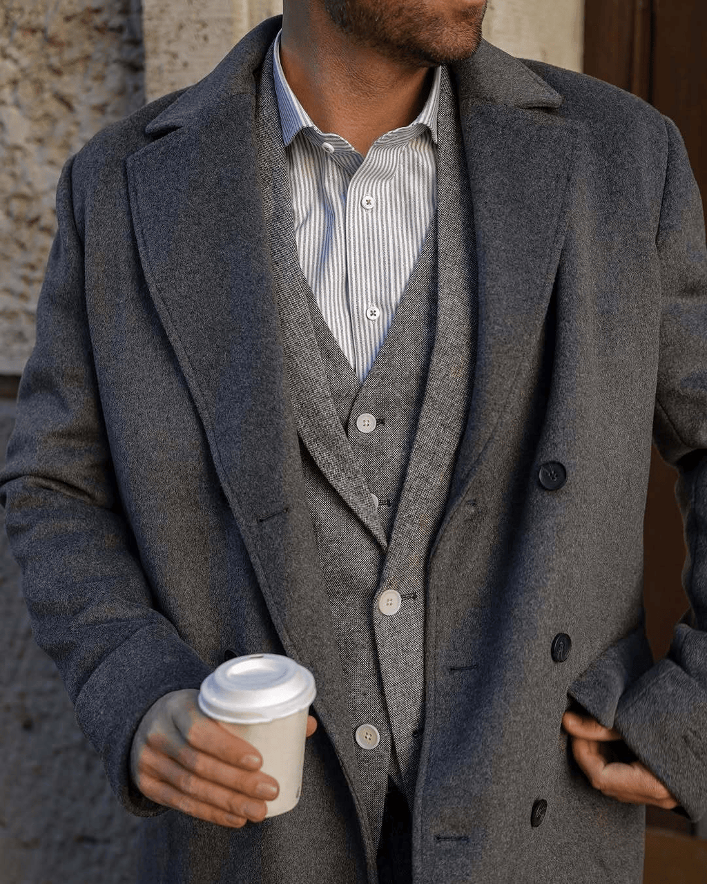 Tiavllya Tiavllya Men's Casual 3 Pieces Mens Suit Classic Tweed Notch Lapel Tuxedos (Blazer+vest+Pants)