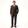 Tiavllya Tiavllya Men's Casual 3 Pieces Mens Suit Classic Tweed Notch Lapel Tuxedos (Blazer+vest+Pants)