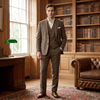Tiavllya Tiavllya Men's Casual 3 Pieces Mens Suit Classic Tweed Notch Lapel Tuxedos (Blazer+vest+Pants)