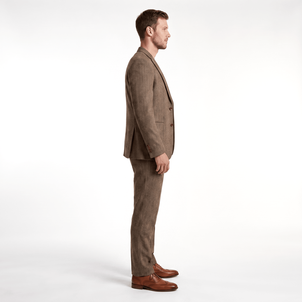 Tiavllya Tiavllya Men's Casual 3 Pieces Mens Suit Classic Tweed Notch Lapel Tuxedos (Blazer+vest+Pants)