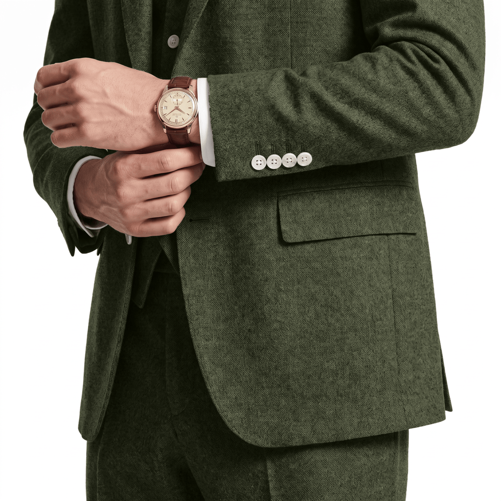Tiavllya Tiavllya Men's Casual 3 Pieces Mens Suit Classic Tweed Notch Lapel Tuxedos (Blazer+vest+Pants)
