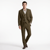 Tiavllya Tiavllya Men's Casual 3 Pieces Mens Suit Classic Tweed Notch Lapel Tuxedos (Blazer+vest+Pants)