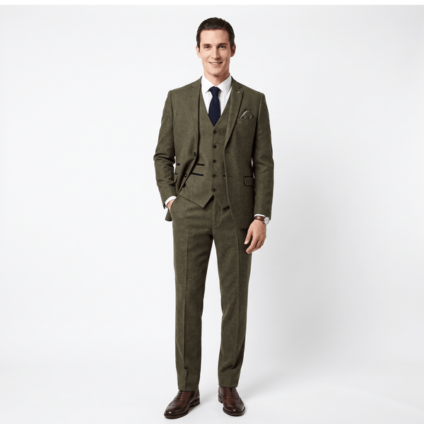 Tiavllya Tiavllya Men's Casual 3 Pieces Mens Suit Classic Tweed Notch Lapel Tuxedos (Blazer+vest+Pants)