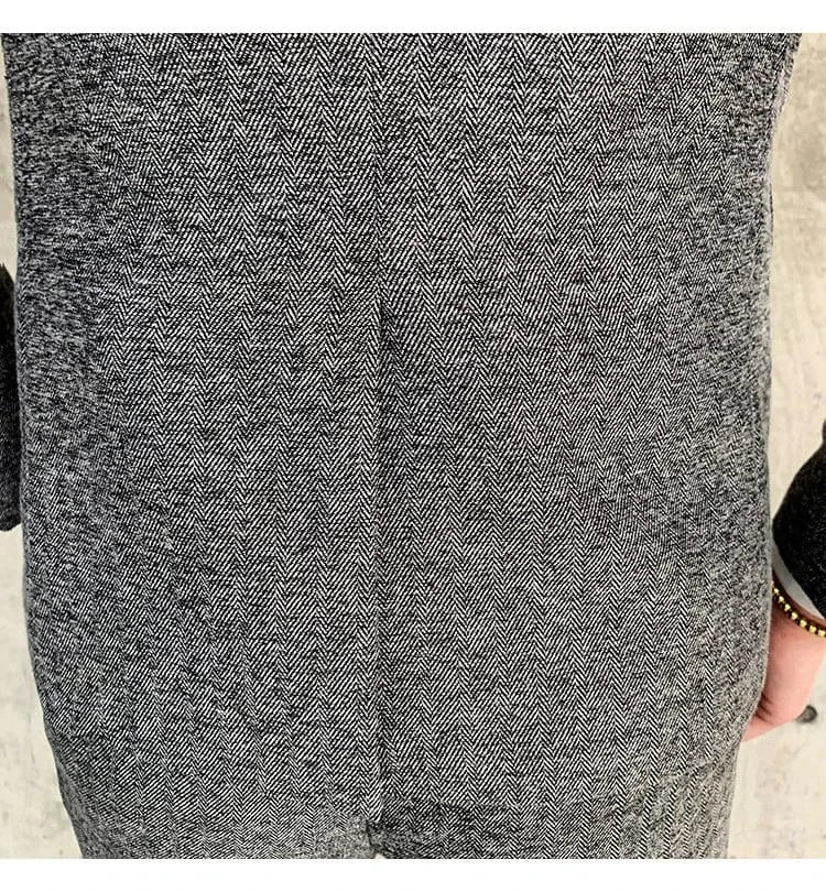 Tiavllya Tiavllya Men's Casual 3 Pieces Mens Suit Herringbone Tweed Tuxedos (Blazer+vest+Pants)