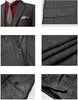 Tiavllya Tiavllya Men's Casual 3 Pieces Mens Suit Herringbone Tweed Tuxedos (Blazer+vest+Pants)