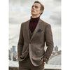 Tiavllya Tiavllya Men's Casual 3 Pieces Mens Suit Herringbone Tweed Tuxedos (Blazer+vest+Pants)