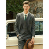 Tiavllya Tiavllya Men's Casual 3 Pieces Mens Suit Herringbone Tweed Tuxedos (Blazer+vest+Pants)