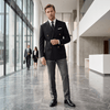 Tiavllya Tiavllya Men's Casual Black Slim-fit Double Button Peak Lapel Men's Jacket