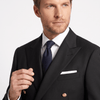 Tiavllya Tiavllya Men's Casual Black Slim-fit Double Button Peak Lapel Men's Jacket